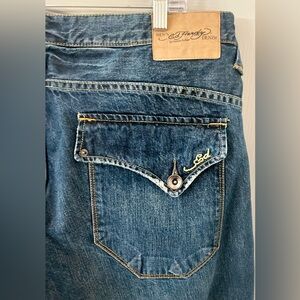 Ed Hardy Button Fly Denim Jeans
